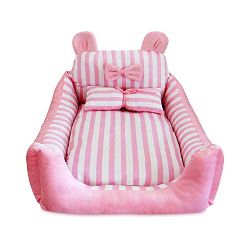 Cama para mascotas Puppy Princess Tent Bed House para la cama de mascota de verano lavable Cat Pase de acceso para mascotas Cojín de la esterilla de la herbina de la perrera para un perro medio pequeñ