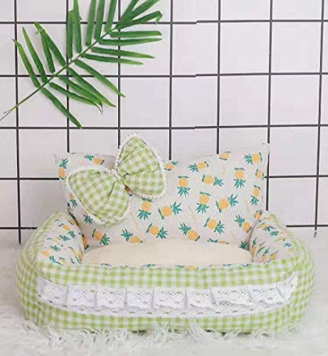 Cama para mascotasCómoda Princesa Sofá Cama para Perros Casa de Perrera para Mascotas de Alto Grado-Rosa Rosa_L 55x45cm