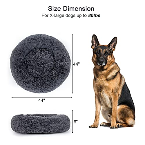 Cama para perro, cama tranquilizante, antiansiedad, donut perro, lavable, impermeable antideslizante inferior de piel sintética cama para mascotas, varios tamaños M-XXL