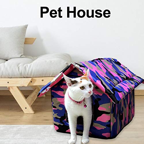Cama para perro gato gato gato perro perro gato casero caseta para cachorro animal doméstico de gato para el invierno y para animales pequeños para el invierno y tejido Oxford impermeable