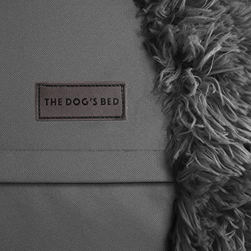Cama para perro Sound Sleep de The Dog’s Bed, forma redonda, funda extraíble de felpa marrón grande, cama nido, relajante y de gran calidad