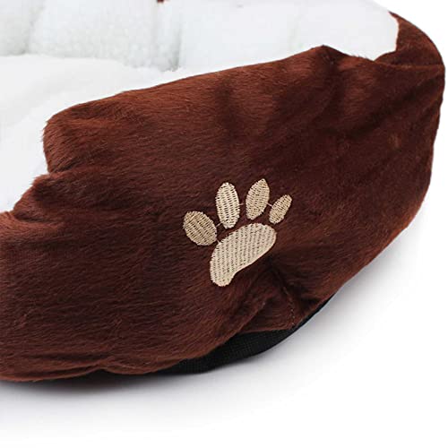 Cama para perro suave para dormir, cojín cálido con caricia, cama para mascotas de abrazos reforzada, sobrellenada para mayor comodidad con soporte para la cabeza y el cuello, cama para gatos lavable