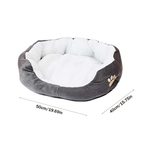 Cama para perro suave para dormir, cojín cálido con caricia, cama para mascotas de abrazos reforzada, sobrellenada para mayor comodidad con soporte para la cabeza y el cuello, cama para gatos lavable