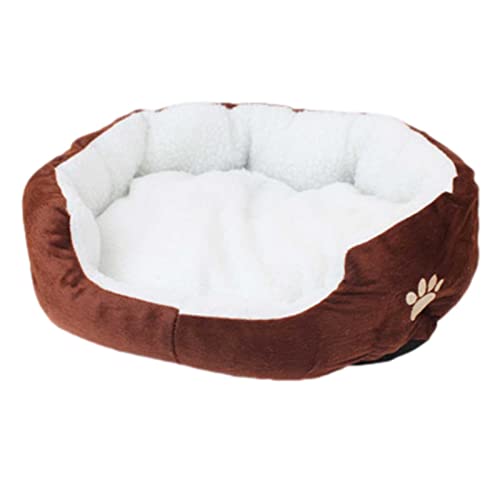 Cama para perro suave para dormir, cojín cálido con caricia, cama para mascotas de abrazos reforzada, sobrellenada para mayor comodidad con soporte para la cabeza y el cuello, cama para gatos lavable