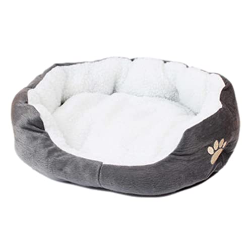 Cama para perro suave para dormir, cojín cálido con caricia, cama para mascotas de abrazos reforzada, sobrellenada para mayor comodidad con soporte para la cabeza y el cuello, cama para gatos lavable