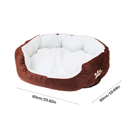 Cama para perro suave para dormir, cojín cálido con caricia, cama para mascotas de abrazos reforzada, sobrellenada para mayor comodidad con soporte para la cabeza y el cuello, cama para gatos lavable