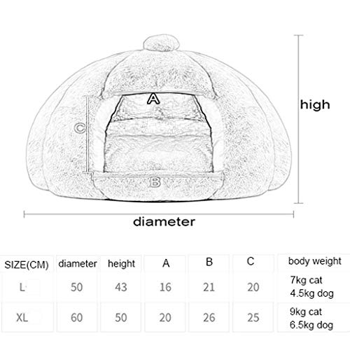 Cama para Perros y Gatos Cama del animal doméstico del perro y del gato Cama acogedora cueva Igloo Casa for gatos grandes perros pequeños gatitos mimosos lugar for dormir for su mascota Mascotas Calen