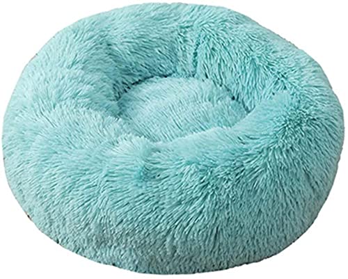 Cama para Perros Y Gatos Felpa Sofá Redondo Cojín Cesta Rosquillas Cama para Mascotas Pasamanos Cálidos Y Tranquilos Cama para Perros Donuts-100cm_una Especie Pequeño Mediano Cama Gato