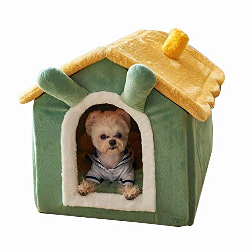 Cama para Perros y Gatos Modelado de dibujos animados Casa de mascotas Portátil Cara grande Cama de gato Nido Cara caliente para mascotas Sofá mascota mullido Fondo antideslizante para gatos medianos