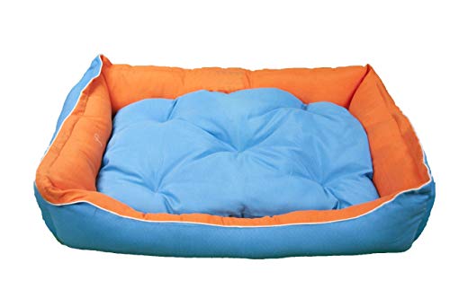 🐶😺 Cama para Perros y Gatos, Sofá para Perros/Gatos, Cesta para Perros/Gatos con Cojín Extraíble/Reversible de Color Azul y Naranja + Cama Palet Europeo NUEVOS A ESTRENAR 🐶😺