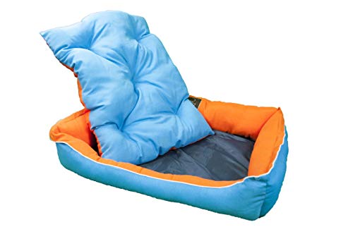 🐶😺 Cama para Perros y Gatos, Sofá para Perros/Gatos, Cesta para Perros/Gatos con Cojín Extraíble/Reversible de Color Azul y Naranja + Cama Palet Europeo NUEVOS A ESTRENAR 🐶😺