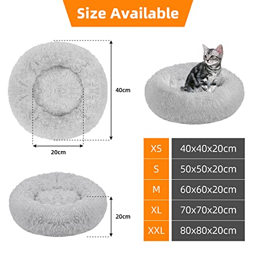Cama para Perros y Gatos,Mascotas Calentito Cojín Redondo Suave de Felpa