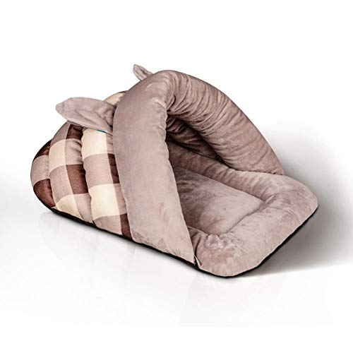 Camas de Mascotas Sofá Cama Del Animal Doméstico De La Forma Del Deslizador Del Gato Jerarquía Del Animal Doméstico Del Perrito Del Saco De Dormir Suaves Oídos De Conejo Mascota Cueva For Perros Lavab
