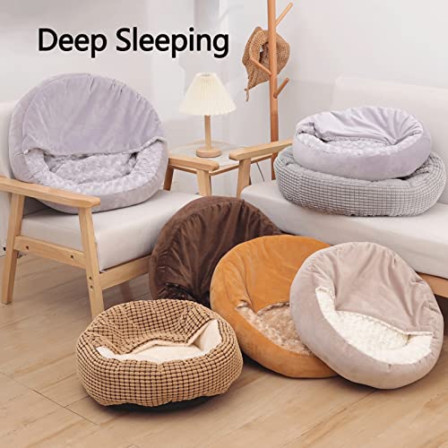 Camas para gatos Cama Para Gatos Para Gatos De Interior, Cama De Perro Calmante Para Perros Pequeños, Anti Ansiedad Cama Para Perros Suave Mullido Cálido De Lujo Cálido, Gato Y Per(Size:70CM,Color:mi)