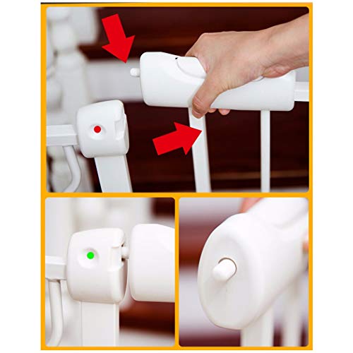 Caminar A Través De La Cerca Del Bebé Puerta Metálica Extensible Seguridad Del Animal Doméstico Con La Extensión De Cierre Automático De La Presión Del Montaje De Barandas For La Casa Escaleras Puerta