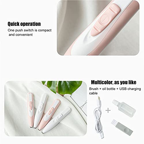 CandyT Máquina de peluquería para Perros y Mascotas, Recortadora de Carga USB eléctrica para Mascotas, Gatos, Perros, Cara, Orejas, Orejas, Pelo, afeitadora de bajo Ruido (Blanco 160 * 30 * 26 mm)