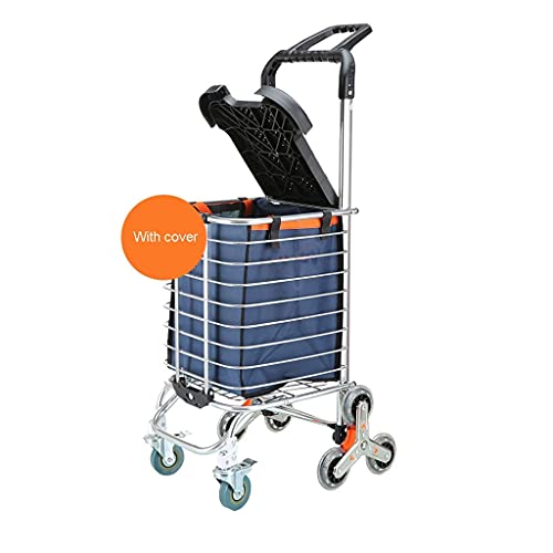 Carrito de la compra Los carritos de la compra se pueden plegar y transportar fácilmente Carritos que ahorran espacio Carros de la compra de comestibles Escaleras ligeras Carrito de la compra (Color: