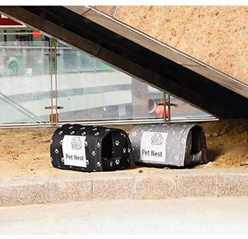 Casa de gatos para gatos al aire libre en invierno, casas de gatos al aire libre para gatos Feral resistente a la intemperie, casa de gatos engrosada resistente a la intemperie plegable