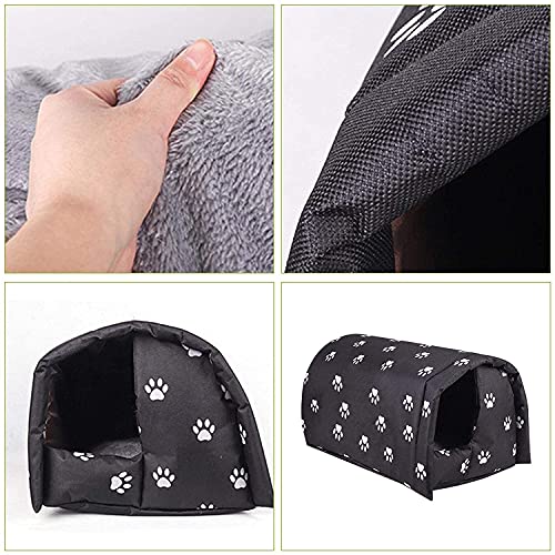 Casa de gatos para gatos al aire libre en invierno, casas de gatos al aire libre para gatos Feral resistente a la intemperie, casa de gatos engrosada resistente a la intemperie plegable