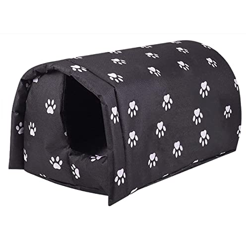 Casa de gatos para gatos al aire libre en invierno, casas de gatos al aire libre para gatos Feral resistente a la intemperie, casa de gatos engrosada resistente a la intemperie plegable
