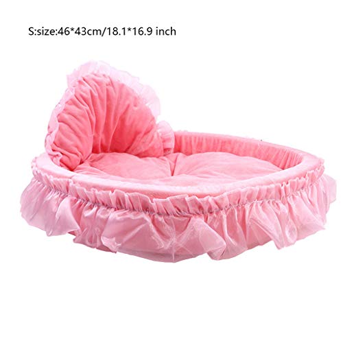casa de mascotas Cama del animal doméstico suave for mascotas perro gato y del animal doméstico del gato del perrito de princesa Heart Arcos elegante del cordón Una cama cama del animal doméstico cali