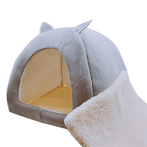 Casa Gato caseta perro, Casa de mascotas con peluche suave cojín gato taver nido invierno gato cama plegable gatos de interior cachorro mascotas casa cueva ( Color : Pink , Size : S 28cm 28cm 32cm )