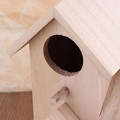Casas de pájaros de madera sin terminar listas para pintar Casa de pájaros de madera dúplex de varios niveles para jardín al aire libre Caja de nido de pájaros decorativa DIY para pintar para niños