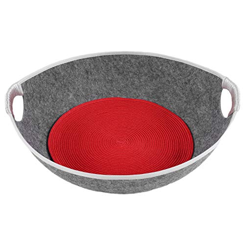 Caseta de arena para gatos, casa para gatos, tela de fieltro, cama para dormir para gatos, para animales pequeños, para gatitos, para el hogar, para gatitos(gray)