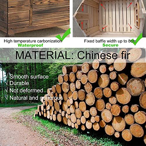 Caseta Perros Exterior, Casa para Perros Exterior, Caseta de Jardín para Perro Grande/ Mediana/Pequeña, Impermeable Casa Perro Caseta Perros Interior Madera, Casa Gato Exterior Madera(Size:99*92*95cm)