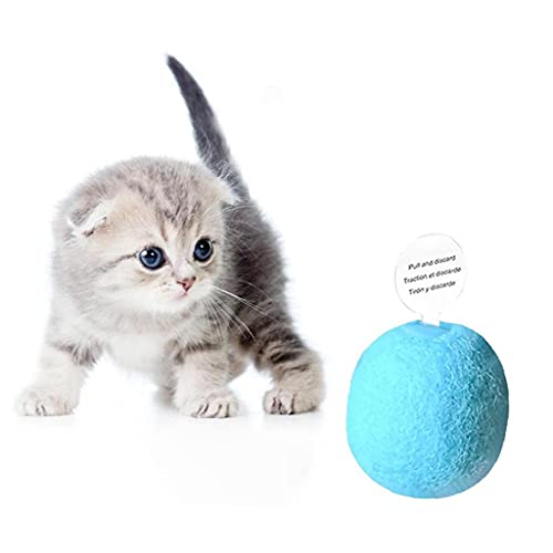 Cat Cat Bola del Juguete de Fieltro de Lana Bolas con 3 pitidos Largos Realista Animales Recargable Hierba gatera para el Gato Azul del Ejercicio
