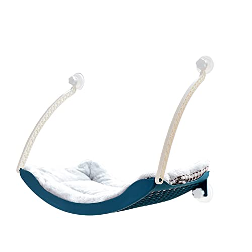 Cat Hammock Window Seat Tumbando del Sol Cama De Gato, Fuerte Ventosa, Fuerte Y Duradero, Rodamiento Reclinable De Ventana 17Kg, Ventana De Ahorro De Espacio Gato Hamaca,Azul,28 * 50cm