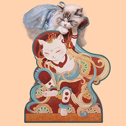 Cat House Cama para gatos, Juguete de entrenamiento para gatos, Rascador para gatos, Cartón duradero para rascar gatos, Protección de muebles, Cartón reciclable Cat Lounge, Almohadilla para rascar cor