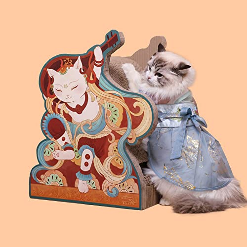 Cat House Cama para gatos, Juguete de entrenamiento para gatos, Rascador para gatos, Cartón duradero para rascar gatos, Protección de muebles, Cartón reciclable Cat Lounge, Almohadilla para rascar cor