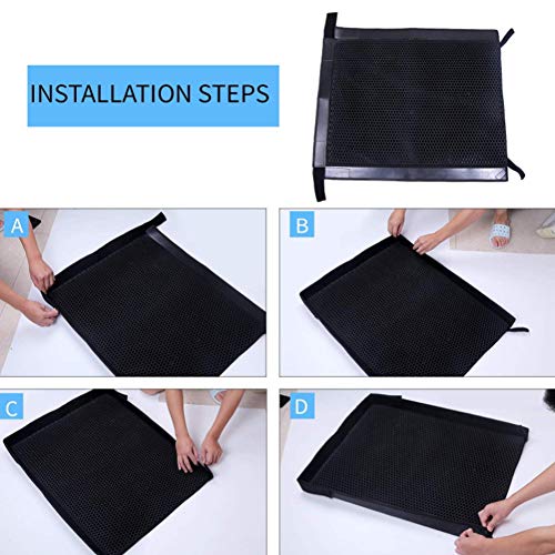Cat Litter Mat para Atrapar Arena para Gatos, Kitty Scratching Mat, Mats Soft on Kitty Paws, Easy Clean, Protección De Alfombras De Piso con Cerca,L