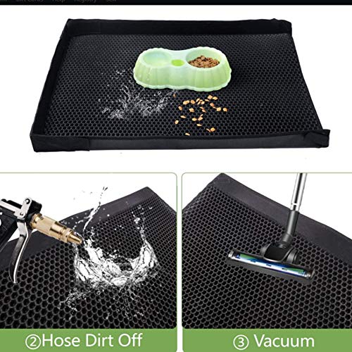 Cat Litter Mat para Atrapar Arena para Gatos, Kitty Scratching Mat, Mats Soft on Kitty Paws, Easy Clean, Protección De Alfombras De Piso con Cerca,L