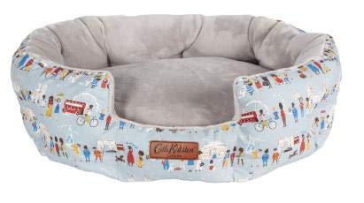 Cath Kidston - Cama Ovalada para Perro, diseño de Londres con Interior Reversible, 78 x 60 x 29 cm