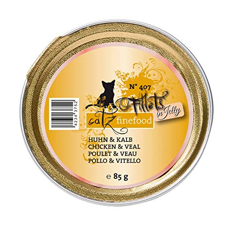 Catz finefood Fillets Comida húmeda en Jelly - Comida húmeda para su Gato, filetes Finos sin Cereales y sin azúcar - Alimento para Gatos del más Fino en Jalea, Diferentes variedades, 6 x 85 g