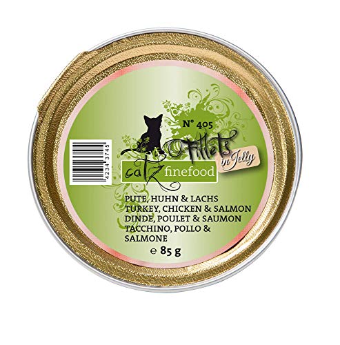 Catz finefood Fillets Comida húmeda en Jelly - Comida húmeda para su Gato, filetes Finos sin Cereales y sin azúcar - Alimento para Gatos del más Fino en Jalea, Diferentes variedades, 6 x 85 g