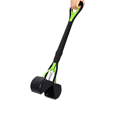 Ceasyde Pala de cacahuete grande, 28 pulgadas de largo mango para quitar caca de caminata para jardín al aire libre/interior de gatos y perros, sin necesidad de escalar