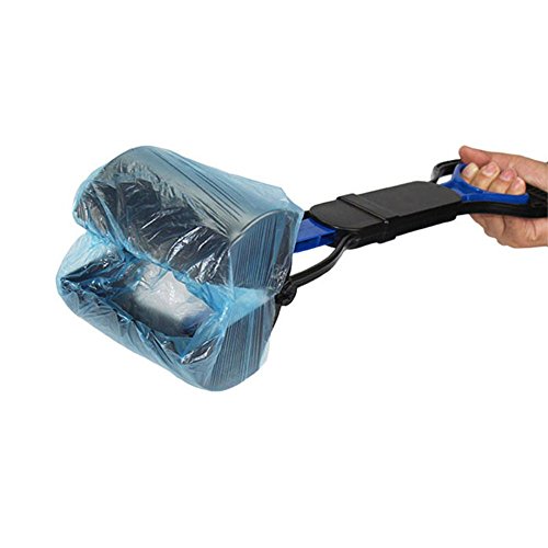 Ceasyde Pet Pooper Scooper, 24'' de mango largo sólido dentado limpieza de dientes Pickup Clip Poop cuchara para al aire libre/interior gato y perro residuos de animales