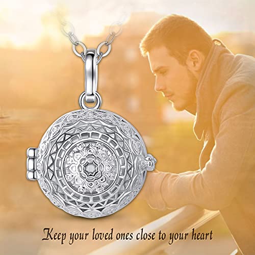 CELESTIA Mujer Collar Ceniza Urna, Mandala Medallón Colgante para Cenizas, Joyas Conmemorativas de Cremación, Perros Gato Recuerdo