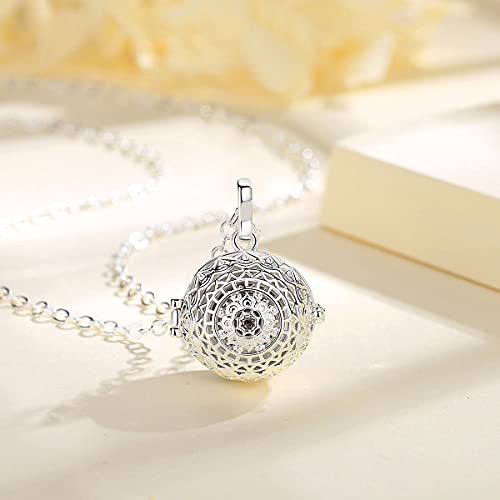 CELESTIA Mujer Collar Ceniza Urna, Mandala Medallón Colgante para Cenizas, Joyas Conmemorativas de Cremación, Perros Gato Recuerdo