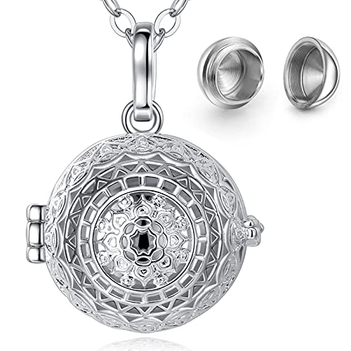 CELESTIA Mujer Collar Ceniza Urna, Mandala Medallón Colgante para Cenizas, Joyas Conmemorativas de Cremación, Perros Gato Recuerdo