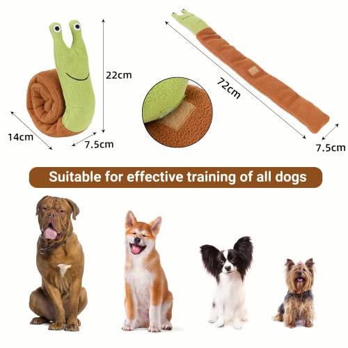 Ceneco Juguete de peluche para mascotas con forma de caracol de peluche, juguete interactivo, juguete para perros y esconder y buscar ralentizar el juguete para cachorros