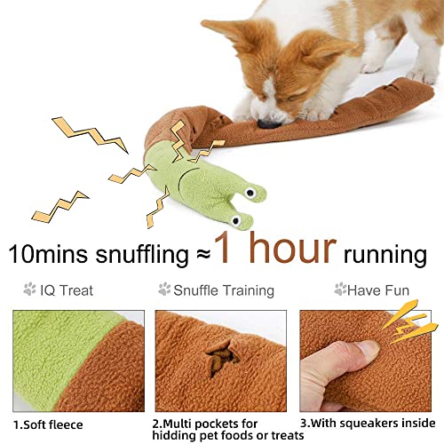 Ceneco Juguete de peluche para mascotas con forma de caracol de peluche, juguete interactivo, juguete para perros y esconder y buscar ralentizar el juguete para cachorros