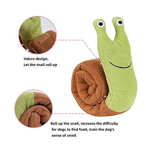 Ceneco Juguete de peluche para mascotas con forma de caracol de peluche, juguete interactivo, juguete para perros y esconder y buscar ralentizar el juguete para cachorros