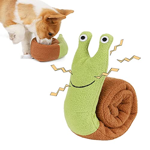 Ceneco Juguete de peluche para mascotas con forma de caracol de peluche, juguete interactivo, juguete para perros y esconder y buscar ralentizar el juguete para cachorros