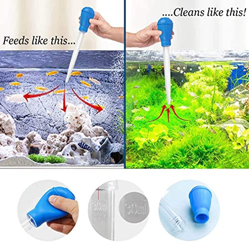 CENPEK 2 unids manual tanque de pescado cambiador de agua 30 ml acuario cuentagotas acuario limpio pipeta tanque de pescado limpieza removedor de residuos acuario grava limpieza paja