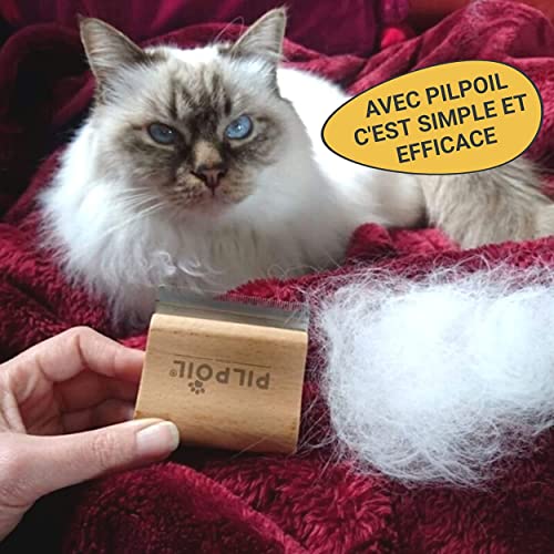 Cepillo Antipelo para Gatos/Cochorros/Conejos Peine Corto y Largo Herramienta Profesional de Madera para Aseo de Mascotas | Etrille Mágico Antipelo Elimina Bolas de Pelo | PILPOIL Tamaño 7 cm