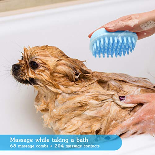 Cepillo de baño para mascotas para perros, gatos, CS COSDDI, cepillo de aseo para gatos y perros, cepillo de masaje para mascotas, uso diario para limpiar la suciedad de piel suelta